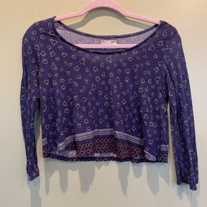 floral long sleeve crop top